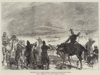 Zerbrechen der österreichischen Militärbrücke bei Doboj